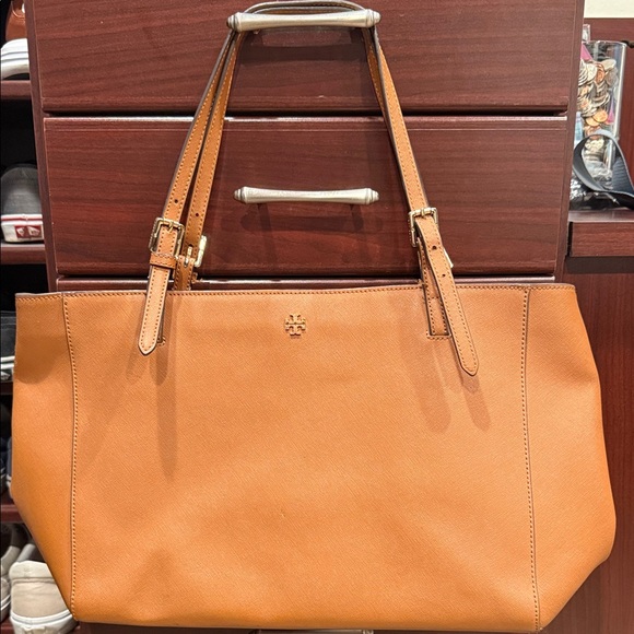 Tory Burch Camel Leather Tote - Picture 2 of 12